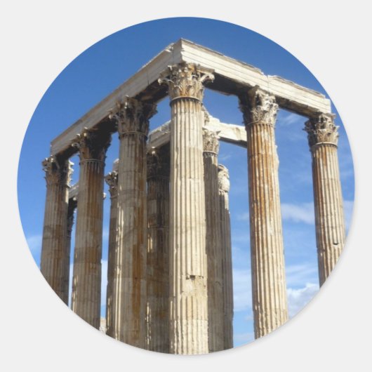 tempel zeus ronde sticker (Voorkant)