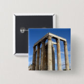 tempel zeus vierkante button 5,1 cm (Voorkant /achterkant)