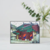 Tempeldeuren met Ying Yang Zuid-Korea Briefkaart (Staand voorkant)