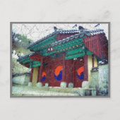 Tempeldeuren met Ying Yang Zuid-Korea Briefkaart (Voorkant)