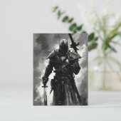 Tempelier Ridder De kruisvaarder / abstracte krijg Feestdagenkaart (Staand voorkant)