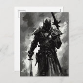 Tempelier Ridder De kruisvaarder / abstracte krijg Feestdagenkaart (Voorkant / Achterkant)