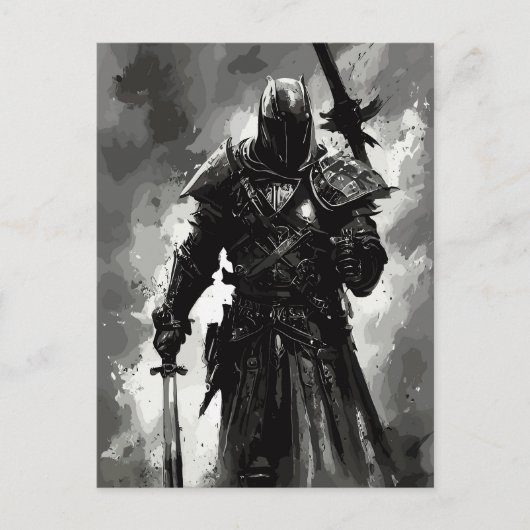 Tempelier Ridder De kruisvaarder / abstracte krijg Feestdagenkaart (Voorkant)