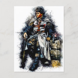 Tempelier Ridder / De kruisvaarder / Waterverf Kun Briefkaart