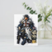 Tempelier Ridder / De kruisvaarder / Waterverf Kun Briefkaart (Staand voorkant)