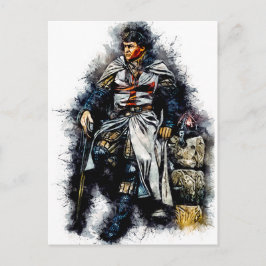 Tempelier Ridder / De kruisvaarder / Waterverf Kun Briefkaart