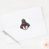 Tempelier Ridder Hoofd Portret Dragen Armor Ronde Sticker (Envelop)