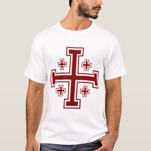 Tempelier Ridder Kruisvaarder Jeruzalem Cross T-sh T-shirt (Voorkant)