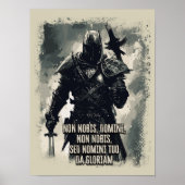 Tempelier Ridder Motto De kruisvaarder Quote Poster (Voorkant)