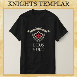 Tempeliers DEUS VULT Middeleeuwse krijger van God T-shirt