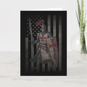 Tempeliers Kruisvaarder Amerikaanse Vlag 4 Juli Kaart