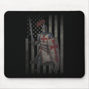 Tempeliers Kruisvaarder Moed Amerikaanse Vlag 4 ju Muismat
