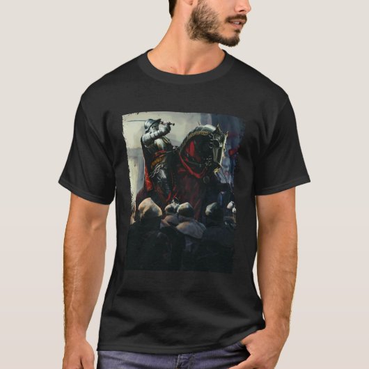 Tempeliers Middeleeuwse Ruiter Ridders T-shirt (Voorkant)