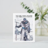 Tempeliers Ridder middeleeuws motto geschiedenis p Briefkaart (Staand voorkant)