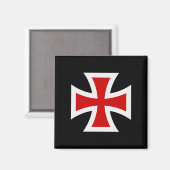 Tempelierskruis Premium Ridderlijke Eer Kunstdruk Magneet (Voorkant / Achterkant)