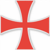 Tempelierskruis Rood Kruisvaarder Sticker (Voorkant)