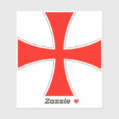 Tempelierskruis Rood Kruisvaarder Sticker (Vel)
