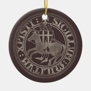 Tempelierszegel Twee Ridders Paard Medaillon Keramisch Ornament
