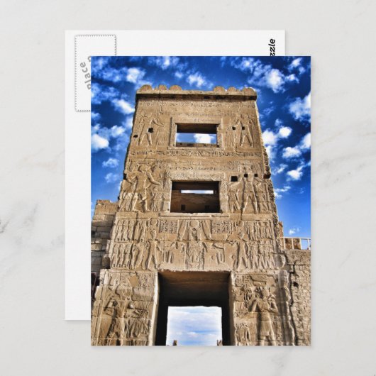 Tempelpoort en blauwe hemel in Egypte Briefkaart (Voorkant / Achterkant)