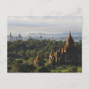 Tempels bij zonsopgang, Bagan, Myanmar Briefkaart