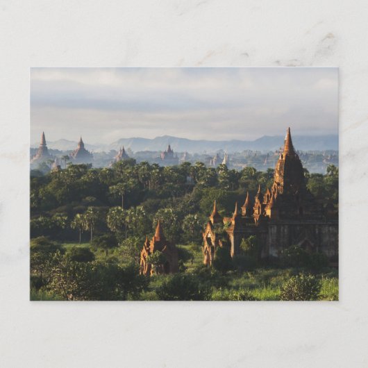 Tempels bij zonsopgang, Bagan, Myanmar Briefkaart (Voorkant)
