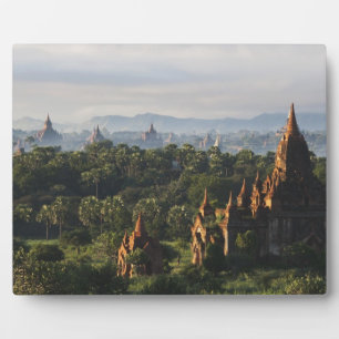 Tempels bij zonsopgang, Bagan, Myanmar Fotoplaat