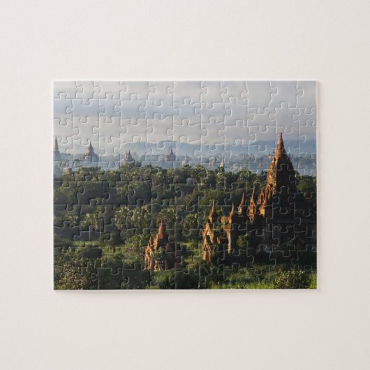 Tempels bij zonsopgang, Bagan, Myanmar Legpuzzel (Horizontaal)