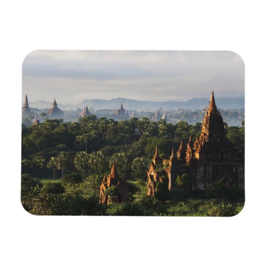 Tempels bij zonsopgang, Bagan, Myanmar Magneet (Horizontaal)