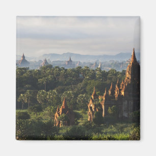 Tempels bij zonsopgang, Bagan, Myanmar Magneet