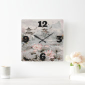 Tempels in de mist vierkante klok (Huis)