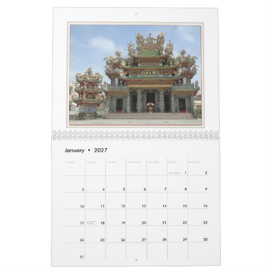Tempels van Taiwan Kalender (Jan 2027)