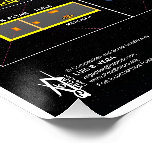 Tempels van YHVH in Phi Ratio Perfect Poster (Hoek)