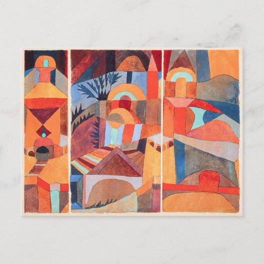 Tempeltuinen, beroemd schilderij feestdagenkaart (Voorkant)