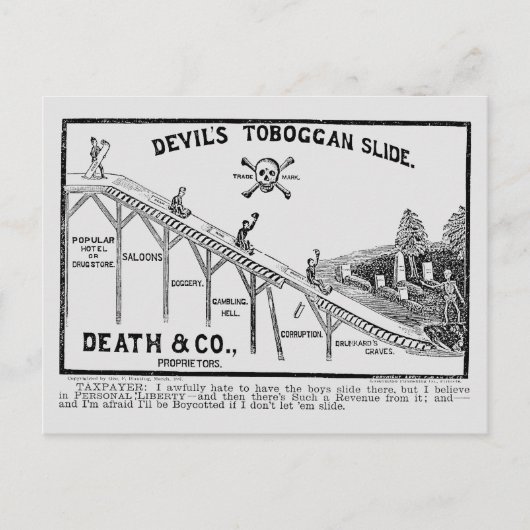 Temperance Movement, 1887 Briefkaart (Voorkant)