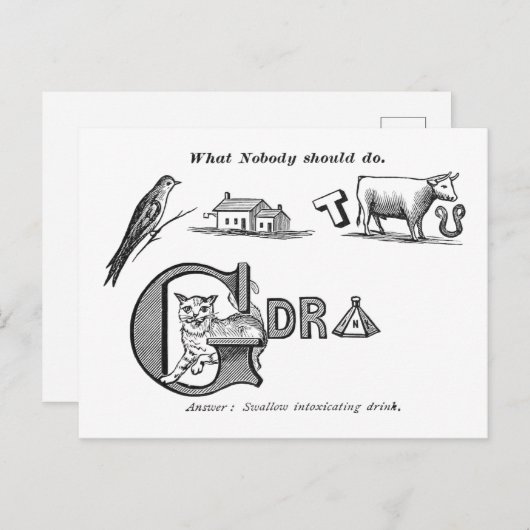 "Temperance Rebus" Briefkaart (Voorkant / Achterkant)