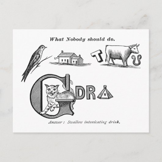 "Temperance Rebus" Briefkaart (Voorkant)