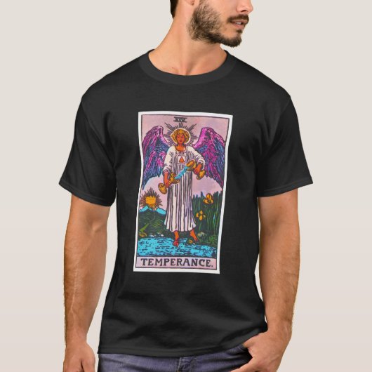 Temperance Tarot Kaart Psychisch Occult Metafysisc T-shirt (Voorkant)