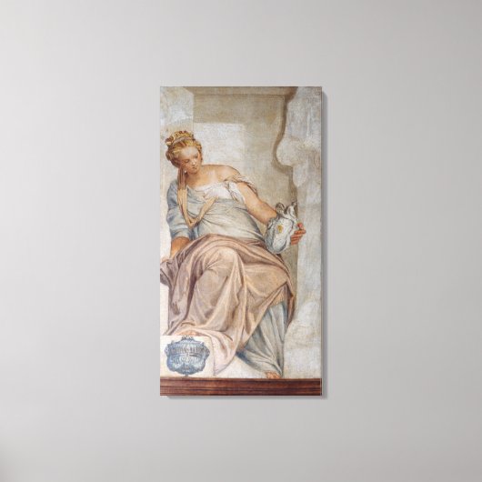 Temperance, vanaf de wand van de sacristy (fresco) canvas afdruk (Voorkant)