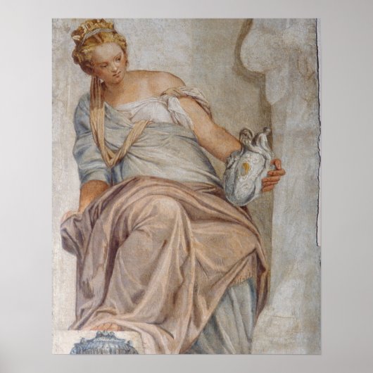 Temperance, vanaf de wand van de sacristy (fresco) poster (Voorkant)