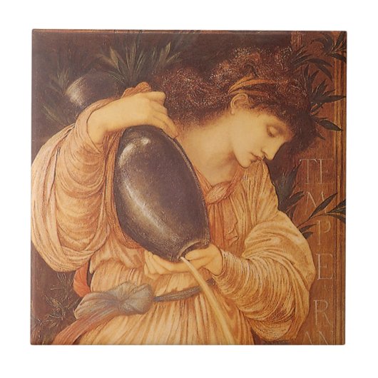 Temperantia door Sir Edward Coley Burne-Jones Tegeltje (Voorkant)