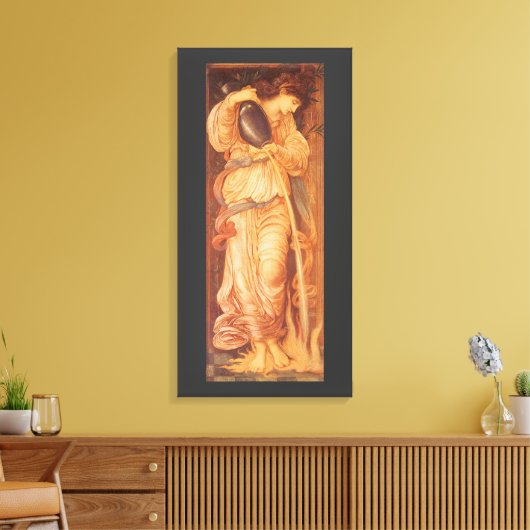 Temperantia van Sir Edward Coley Burne-Jones Canvas Afdruk (Insitu (Woonkamer))