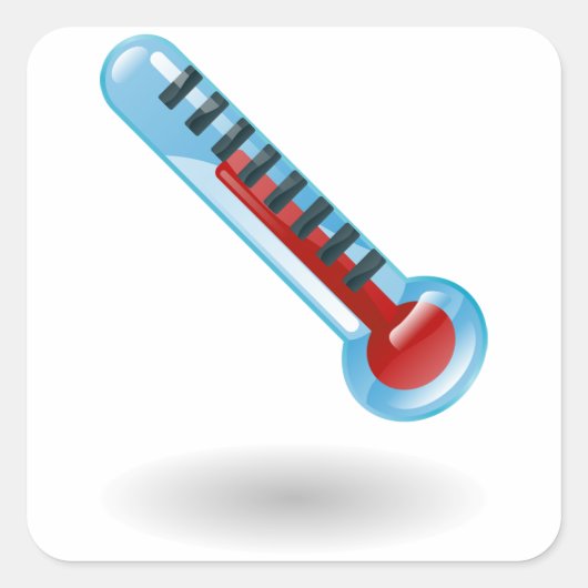 Temperatuur thermometer vierkante sticker (Voorkant)