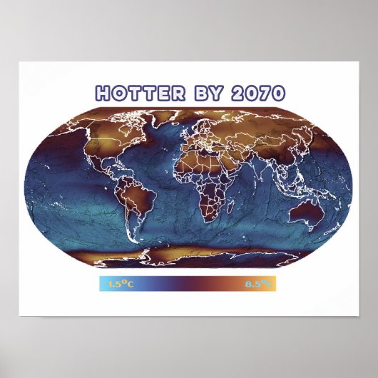 temperatuurkaart van het klimaat poster (Voorkant)