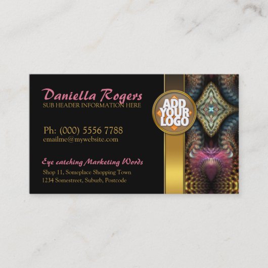 Temperatuurwasfracties Gold Black Visitekaartjes (Voorkant)