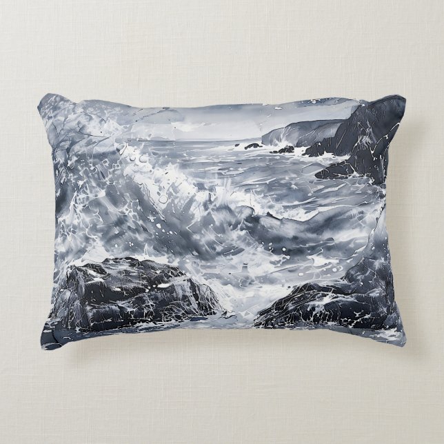 Tempest aan de kust van Wales Accent Kussen (Voorkant)