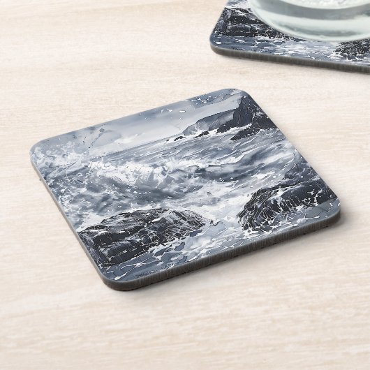 Tempest aan de kust van Wales Bier Onderzetter (Linkerzijde)