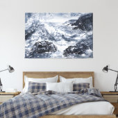 Tempest aan de kust van Wales Canvas Afdruk (Insitu (Slaapkamer))