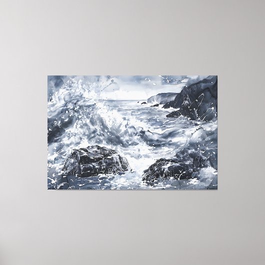 Tempest aan de kust van Wales Canvas Afdruk (Voorkant)