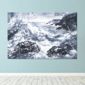 Tempest aan de kust van Wales Canvas Afdruk (Insitu (Houten vloer))