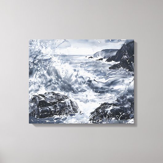 Tempest aan de kust van Wales Canvas Afdruk (Voorkant)
